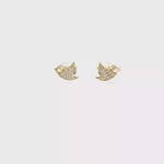 Load and play video in Gallery viewer, Yellow Gold Stud Earrings with Round Brilliant Cut CZ