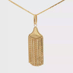 Load and play video in Gallery viewer, Yellow Gold Tassel Charm Necklace
