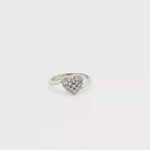Load and play video in Gallery viewer, White Gold Heart-Shaped CZ Ring