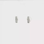 Load and play video in Gallery viewer, 14ct White Gold Stud Earrings with Round Brilliant Cut CZ