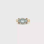 Load and play video in Gallery viewer, 9ct Gold Multistone Ring with Bluish Green Aquamarines