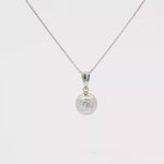 Load and play video in Gallery viewer, White Gold Chain Necklace with Geometric Sphere Pendant