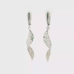 Load and play video in Gallery viewer, Elegant White Gold Twisted Dangle Earrings
