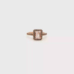 Load and play video in Gallery viewer, 14ct Gold Ring with Emerald-Cut Morganite