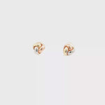 Load and play video in Gallery viewer, Triple Tone Gold Stud Earrings: Timeless Minimalist Design