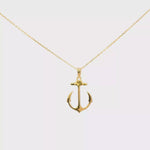 Load and play video in Gallery viewer, 14ct Yellow Gold Anchor Charm Necklace1