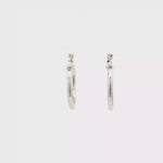 Load and play video in Gallery viewer, 14ct White Gold Hoop Earrings