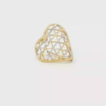 Load and play video in Gallery viewer, Yellow Gold Openwork Heart Brooch