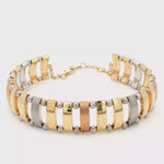 Load and play video in Gallery viewer, Tricolor Gold Interlocking Link Chain Bracelet