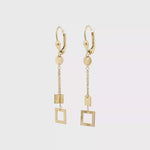 Load and play video in Gallery viewer, Yellow Gold Geometric Dangle Earrings