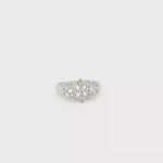 Load and play video in Gallery viewer, White Gold Cocktail Ring with Round Cut CZ