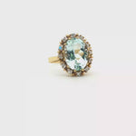 Load and play video in Gallery viewer, 14ct Gold Cocktail Ring with Oval Aquamarine