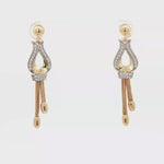 Load and play video in Gallery viewer, 14ct Yellow &amp; Rose Gold Dangle Earrings with Round Brilliant Cut CZ