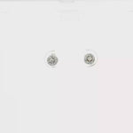 Load and play video in Gallery viewer, 14ct White Gold Stud Earrings with CZ Cluster
