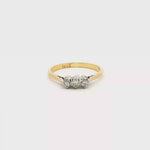 Load and play video in Gallery viewer, 18ct Gold Three Stone Diamond Ring with Round Brilliant Cut Diamonds