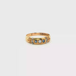 Load and play video in Gallery viewer, 15ct Gold Sapphire Ring with Round Pearl Cabochon