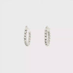 Load and play video in Gallery viewer, White Gold Hoop Earrings in White Gold Finish