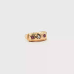 Load and play video in Gallery viewer, 15ct Gold Multistone Ring with Round Cut Diamond and Ruby Accents
