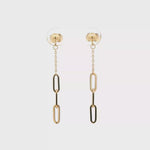 Load and play video in Gallery viewer, Elegant Yellow Gold Chain Link Dangle Earrings