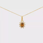 Load and play video in Gallery viewer, Yellow Gold Charm Necklace with Yellow CZ