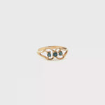 Load and play video in Gallery viewer, 9ct Gold Ring with Round Cut Blue Sapphires