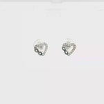 Load and play video in Gallery viewer, Silver Heart and Infinity CZ Stud Earrings