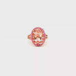 Load and play video in Gallery viewer, 9ct Rose Gold Ring with Morganite &amp; Pink Stones