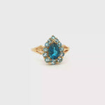 Load and play video in Gallery viewer, 9ct Gold Multistone Ring with Pear Shaped Spinel &amp; Topaz