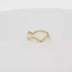 Load and play video in Gallery viewer, 14ct Sculptural Yellow Gold Wave Band Ring