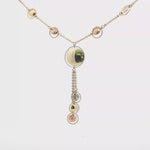 Load and play video in Gallery viewer, Sphere Cascade Y-Necklace in Triple-Tone Gold