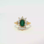 Load and play video in Gallery viewer, Emerald and Yellow Gold Multistone Ring
