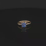 Load and play video in Gallery viewer, Yellow Gold Ring with Royal Blue Sapphire Cluster