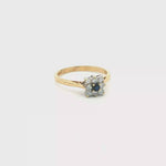Load and play video in Gallery viewer, 9ct Gold Ring with Deep Blue Sapphire &amp; Diamonds
