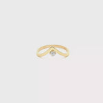 Load and play video in Gallery viewer, 9ct Gold Solitaire Wishbone Ring with Round Brilliant Diamond