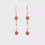 Load and play video in Gallery viewer, Yellow Gold Dangle Earrings with Brilliant-Cut Garnets