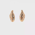Load and play video in Gallery viewer, Rose Gold Drop Earrings with Round Brilliant Diamonds