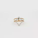 Load and play video in Gallery viewer, Geometric Two Tone Gold Band Ring