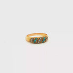 Load and play video in Gallery viewer, 15ct Gold Ring Featuring Turquoise &amp; Pearls
