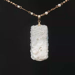 Load and play video in Gallery viewer, Yellow Gold Chain Necklace with Carved MoP Pendant