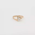 Load and play video in Gallery viewer, Rose Gold Multistone Ring with Trillion Cut CZ