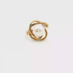 Load and play video in Gallery viewer, 9ct Gold Cocktail Ring with Round Pearl &amp; Diamond