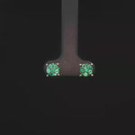 Load and play video in Gallery viewer, Emerald Stud Earrings in Yellow Gold, Brilliant Cut
