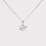 Load and play video in Gallery viewer, White Gold Charm Necklace with Round Cut CZ