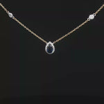 Load and play video in Gallery viewer, Yellow Gold Necklace with Blue Pear-Shaped Sapphire &amp; Diamonds