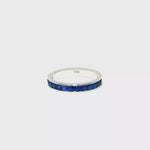 Load and play video in Gallery viewer, White Gold Eternity Ring with Deep Blue Sapphire