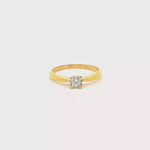 Load and play video in Gallery viewer, 18ct Gold Princess Cut Diamond Solitaire Ring