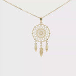 Load and play video in Gallery viewer, Dreamcatcher Charm Necklace in Yellow Gold