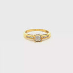 Load and play video in Gallery viewer, 18ct Gold Multistone Ring with Square Cut Diamonds