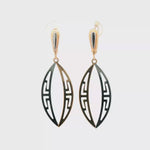 Load and play video in Gallery viewer, Elegant Two-Tone Rose Gold Openwork Dangle Earrings