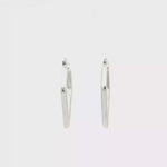 Load and play video in Gallery viewer, Geometric White Gold Hoop Earrings